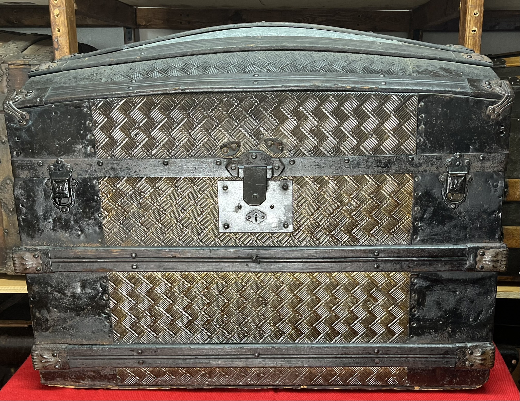 Antique steamer trunk? Hardware says Eagle and Co., no date on it that I  can see