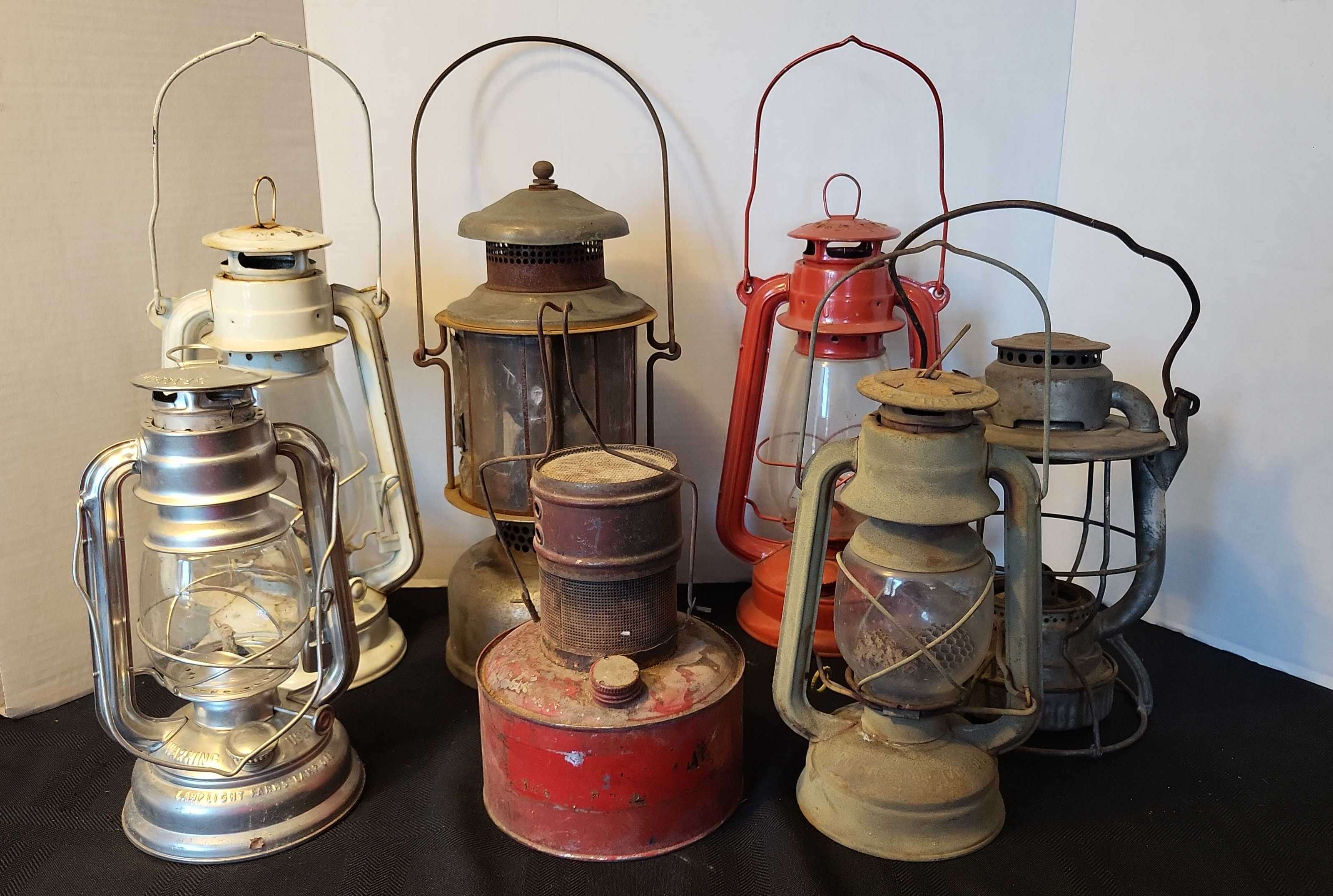 Lot antique OIL LAMP WICKS: Round 1/8 & Flat roll of 5/8, Flat of 1 & 5/8