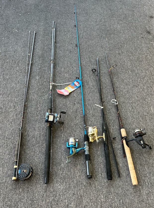 Sold at Auction: 3- Vintage Deep Sea Fishing Poles