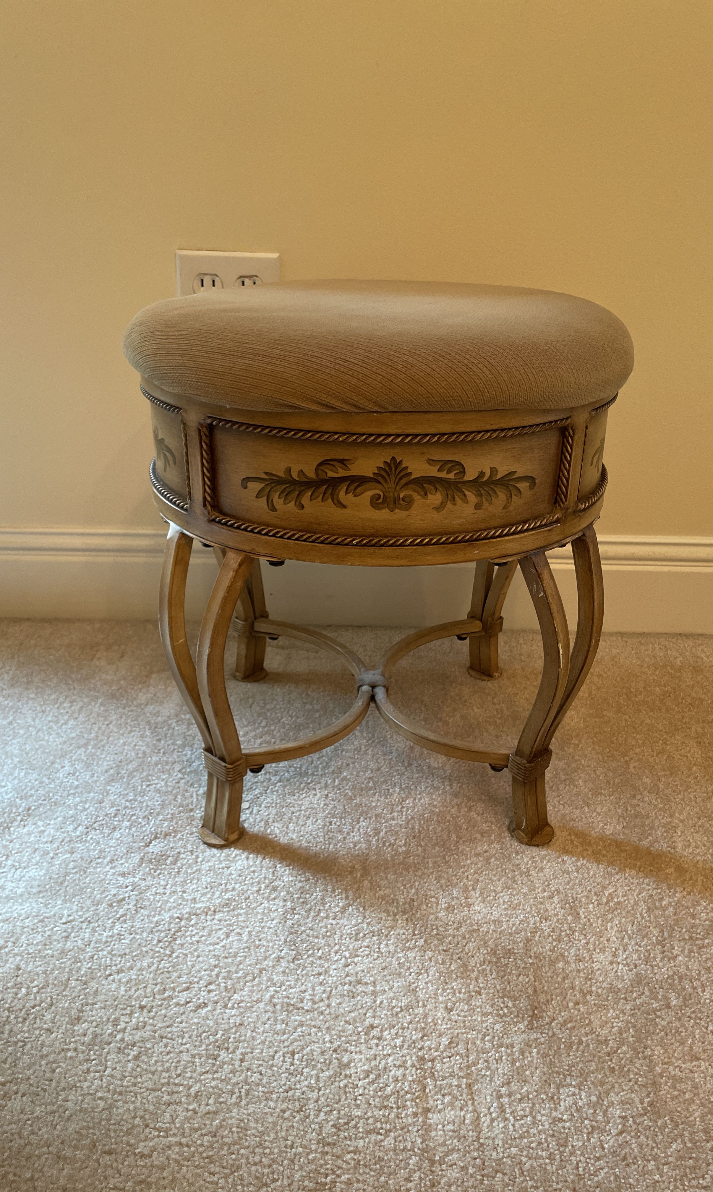 Small foot stool with floral needle point top; 12598-051B - R.H. Lee & Co.  Auctioneers