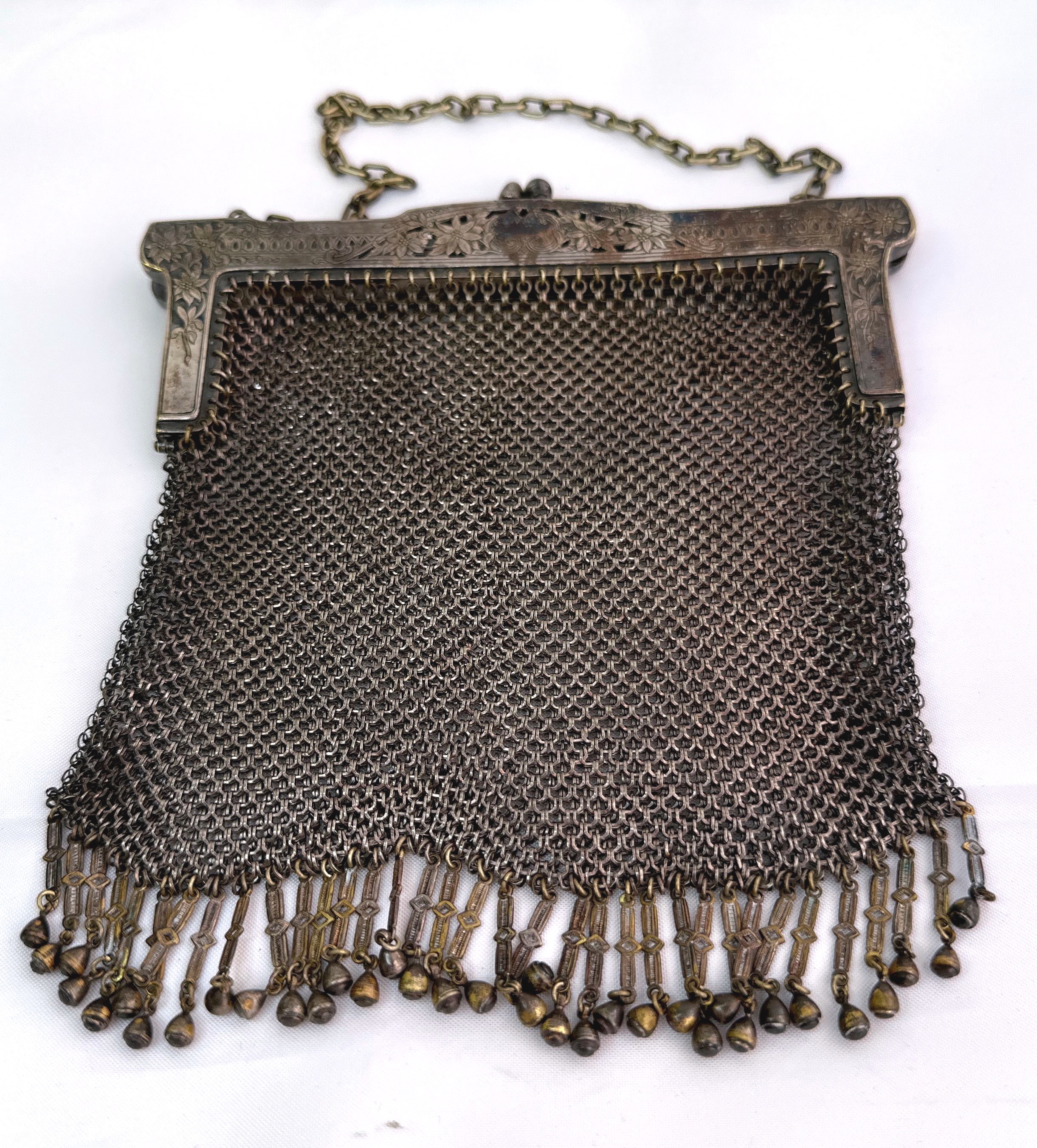 Antique Art deco silver chain purse - Bags and purses