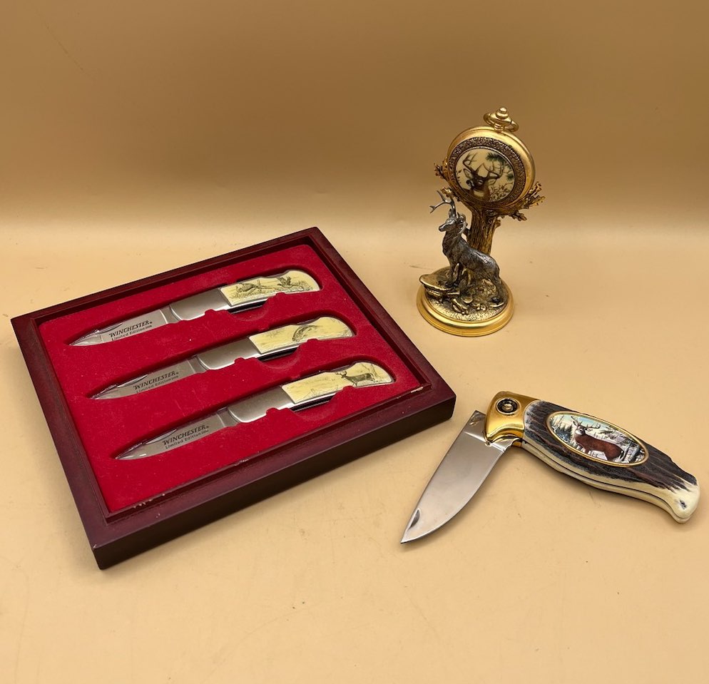 Sold at Auction: 6pc Bronze and Porcelain Fruit Knife Set