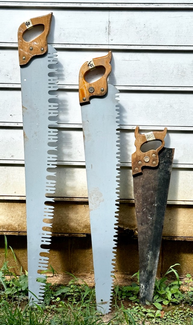 Antique logging saws for shop sale