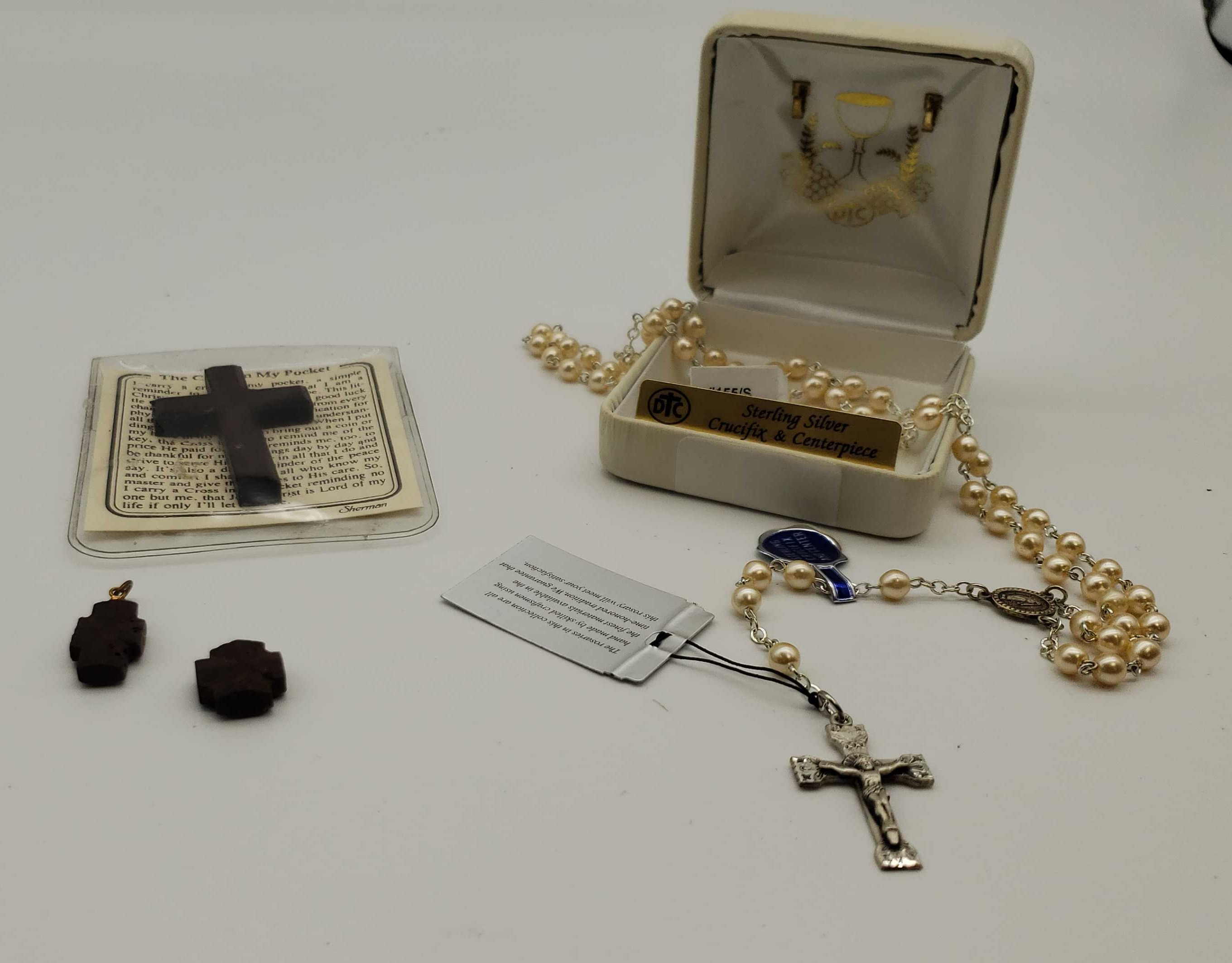 Vintage Antaya Sterling Silver Rosary And Crucifix – Hers and His