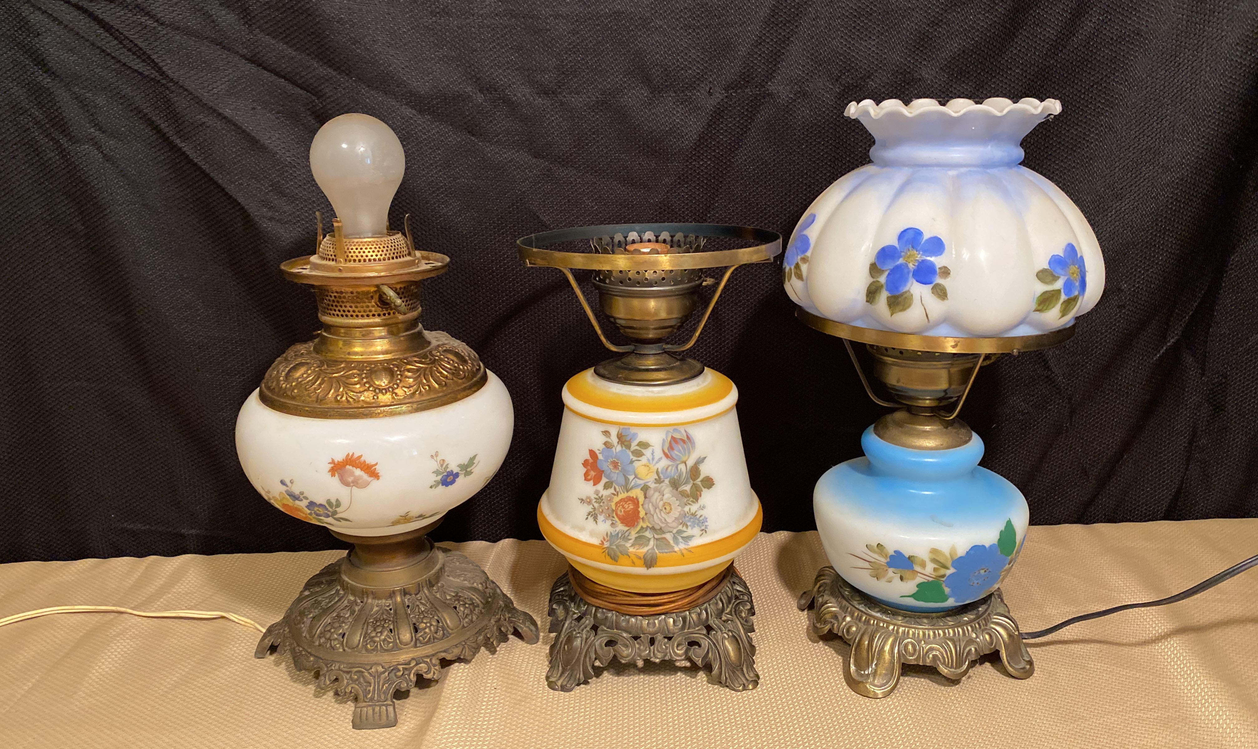 Auction Ohio  Antique Hurricane lamps