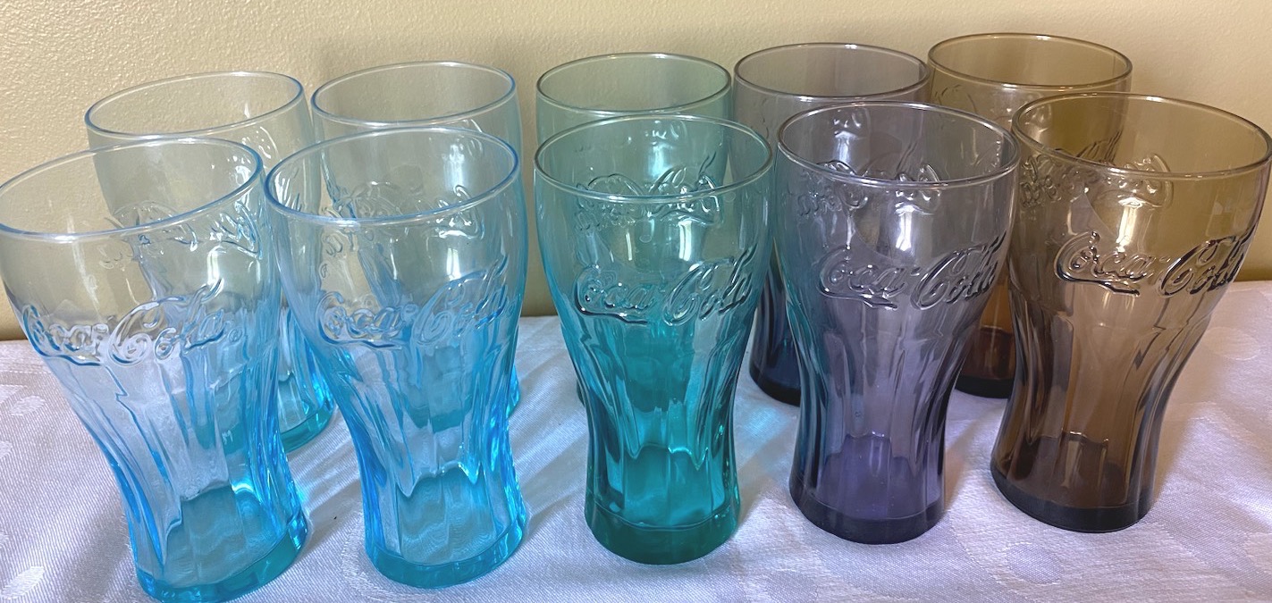 4 pc Multi-color Coke Glasses – Vintage Arts Inc.