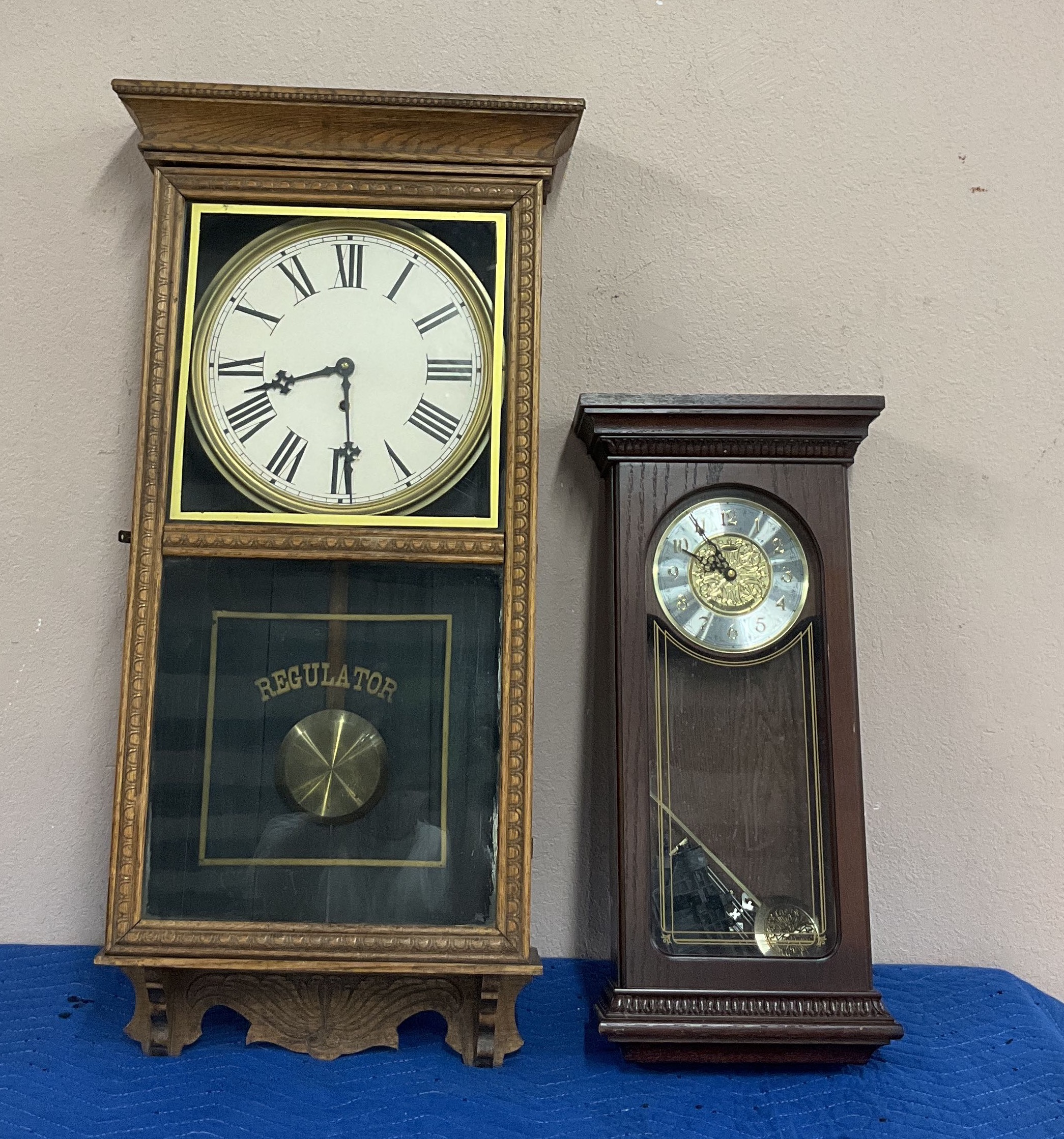 Oak-Clocks-Regulator-Clock-And-Seiko-Clock