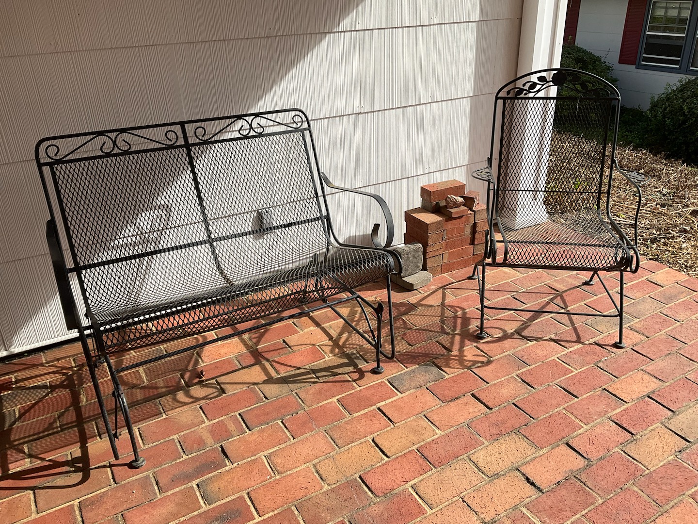 Wrought iron glider online rocker