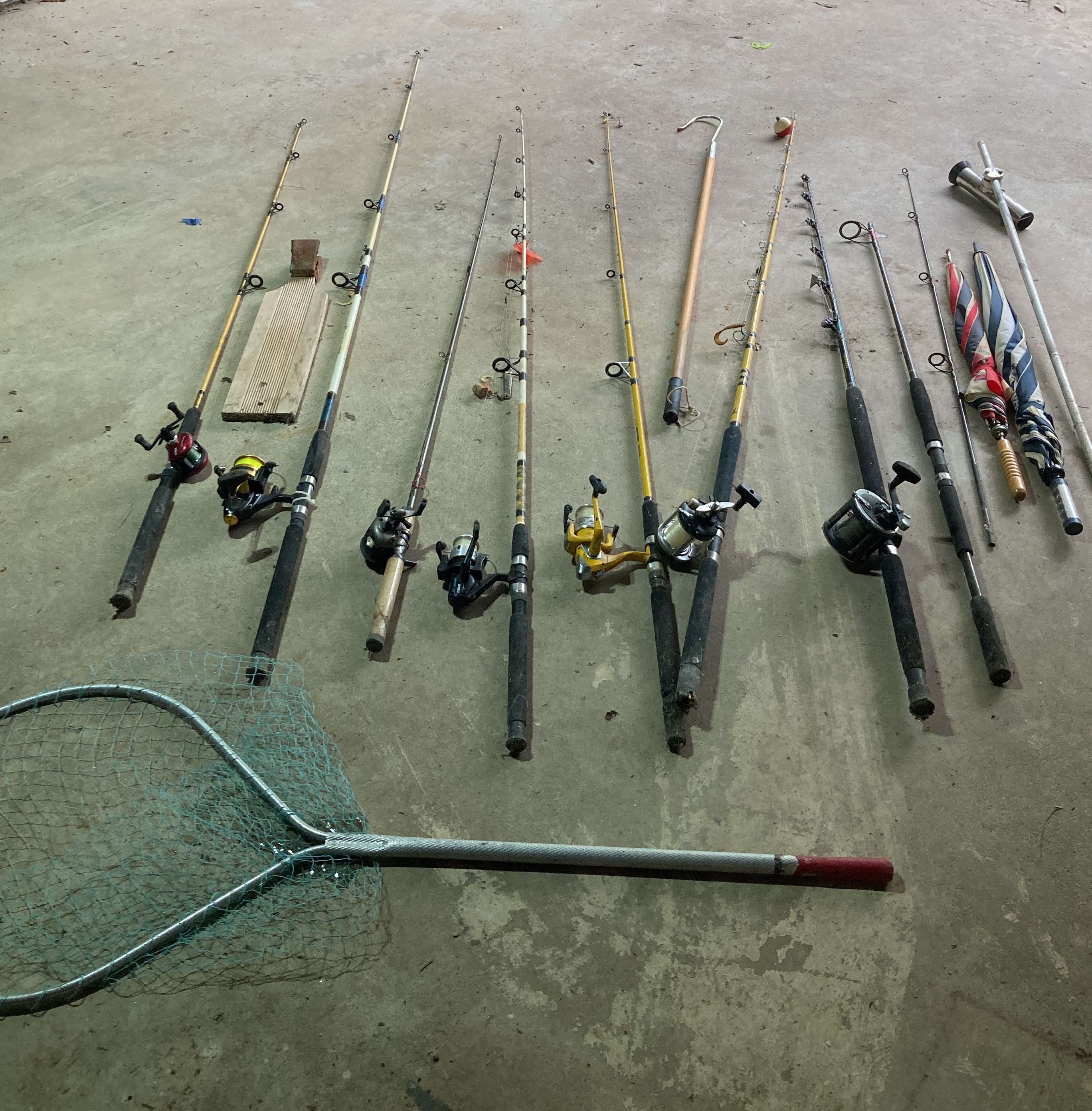 Fishing-Poles-And-Reels-Lot