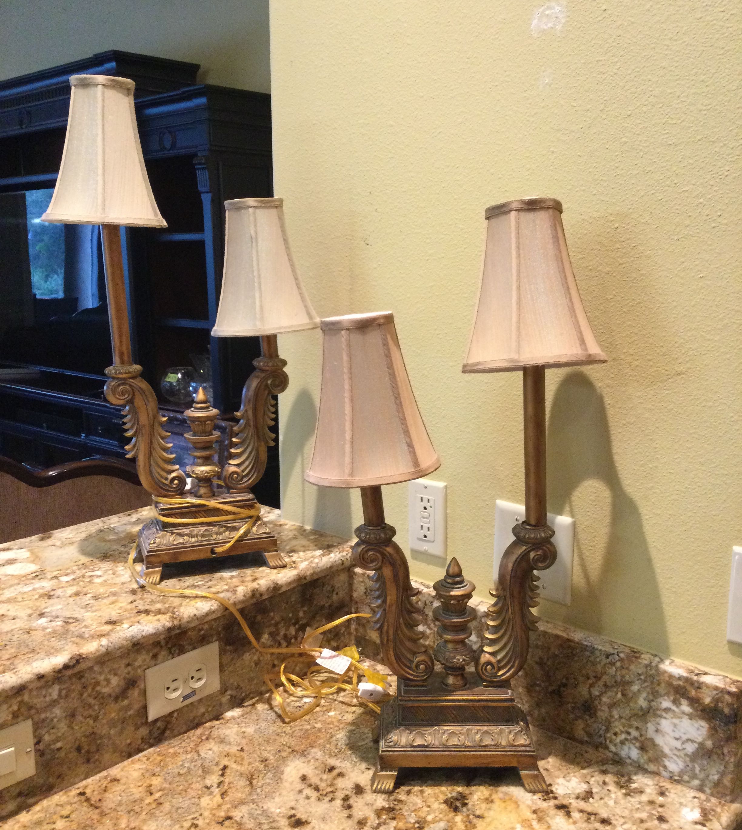 Pair Vintage Brass Tea Canister Table Lamps - Mary Kay's Furniture