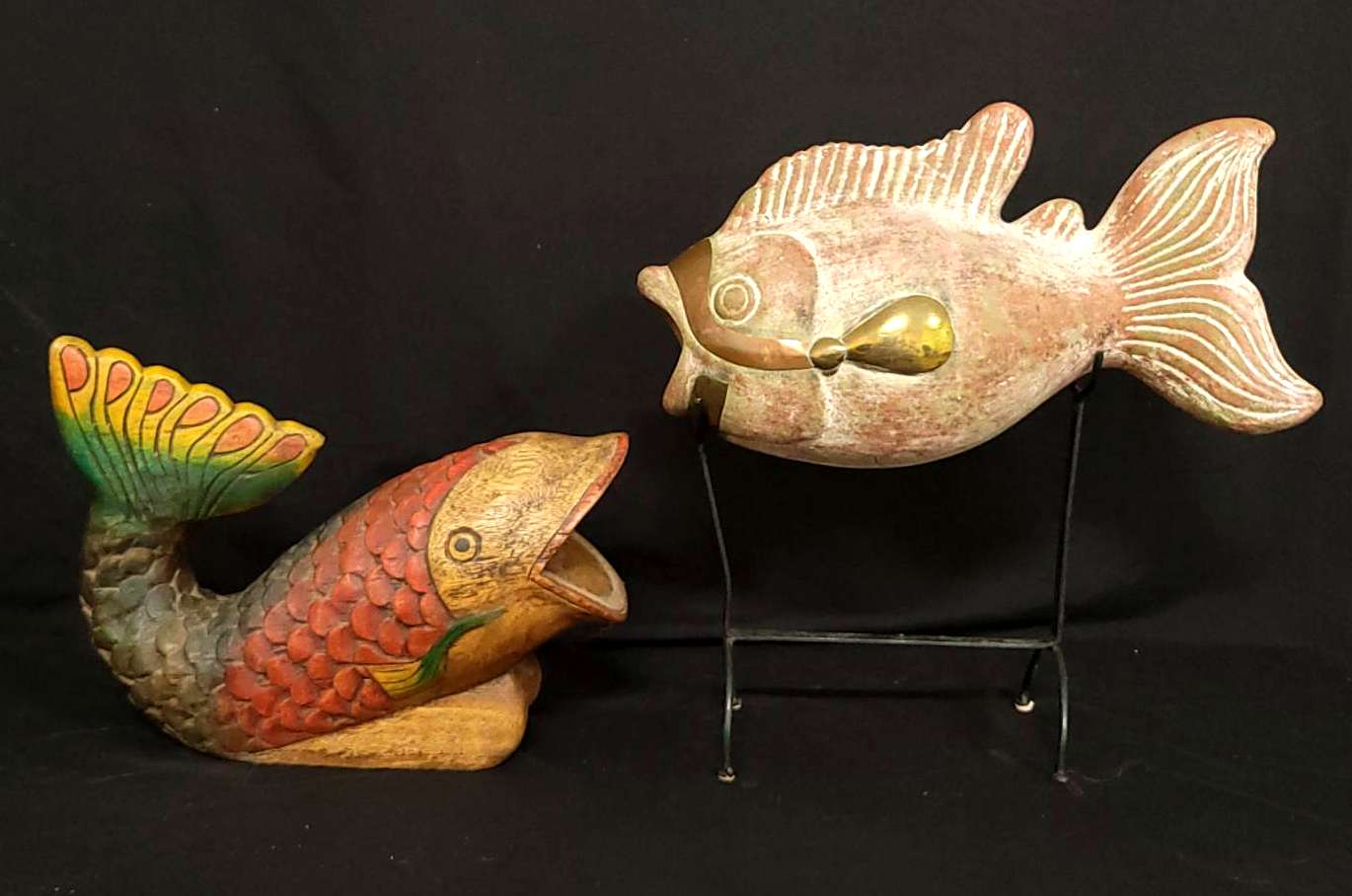Painted-Wooden-Concrete-Fish-Sculpture