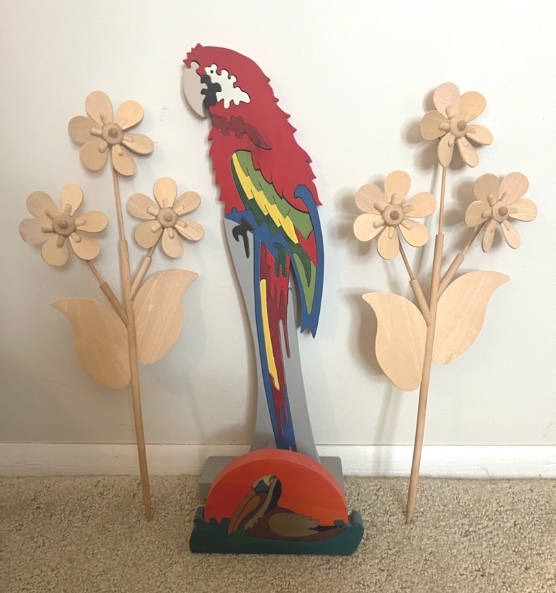 Flower-And-Bird-Wooden-Collectibles