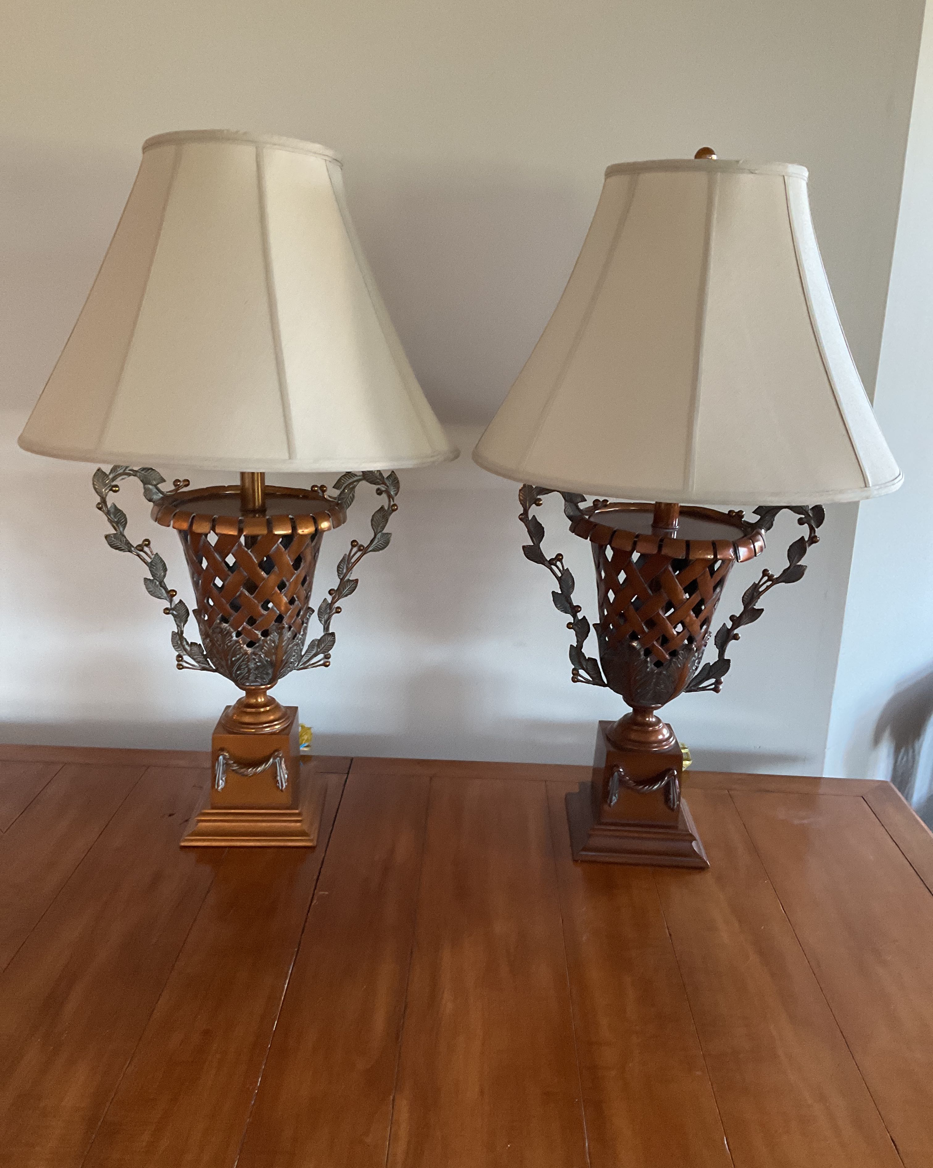 Pair of Frederick Cooper Trees With Monkeys Table Lamps