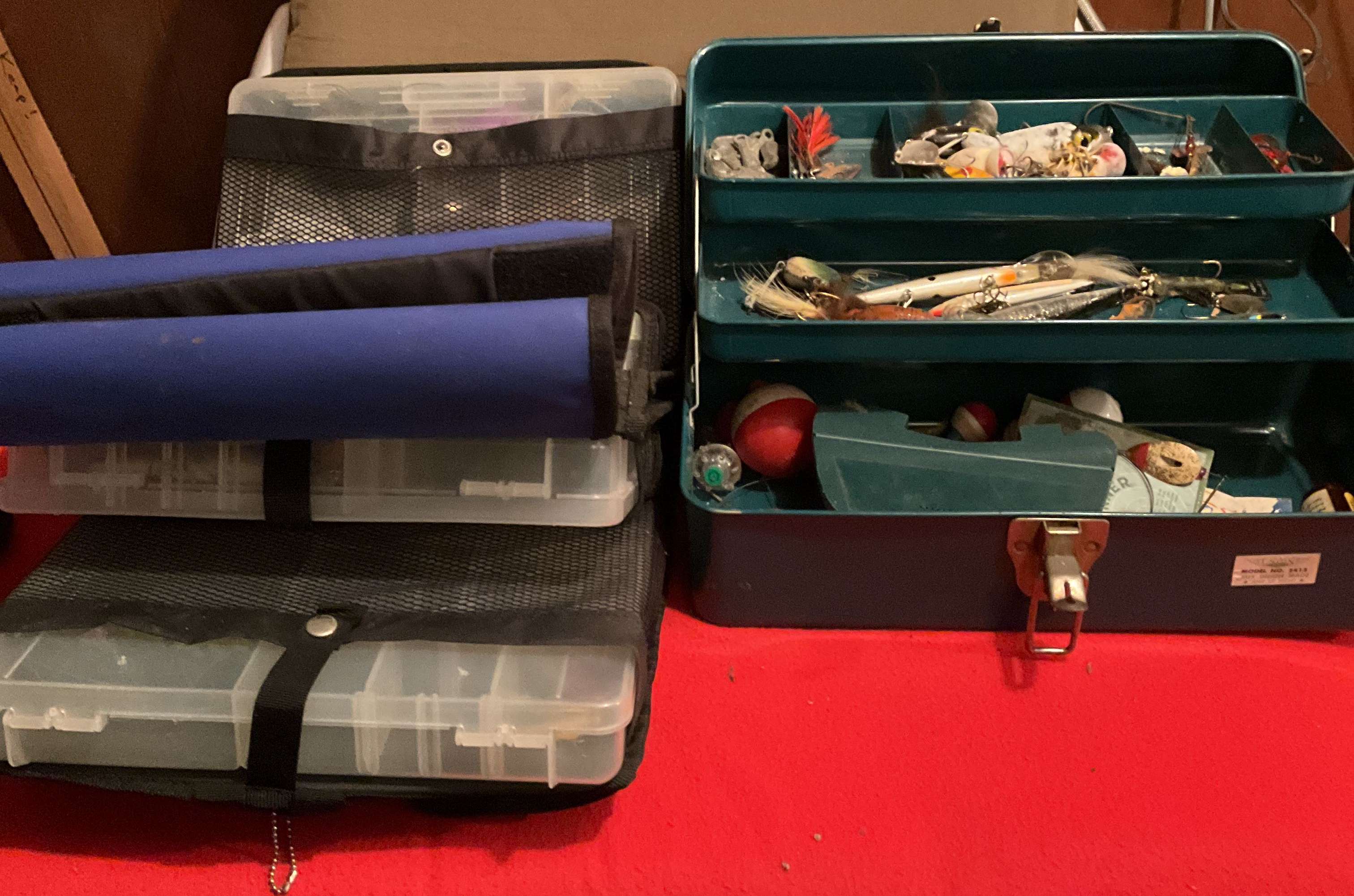 TACKLE BOX Filled with Tackle from 1940s-1990s.