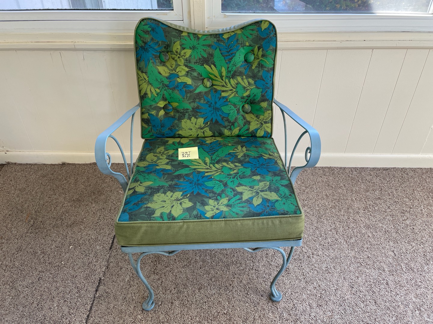 Vintage Folding Stool 1960s Small Portable Fishing Chair Canvas