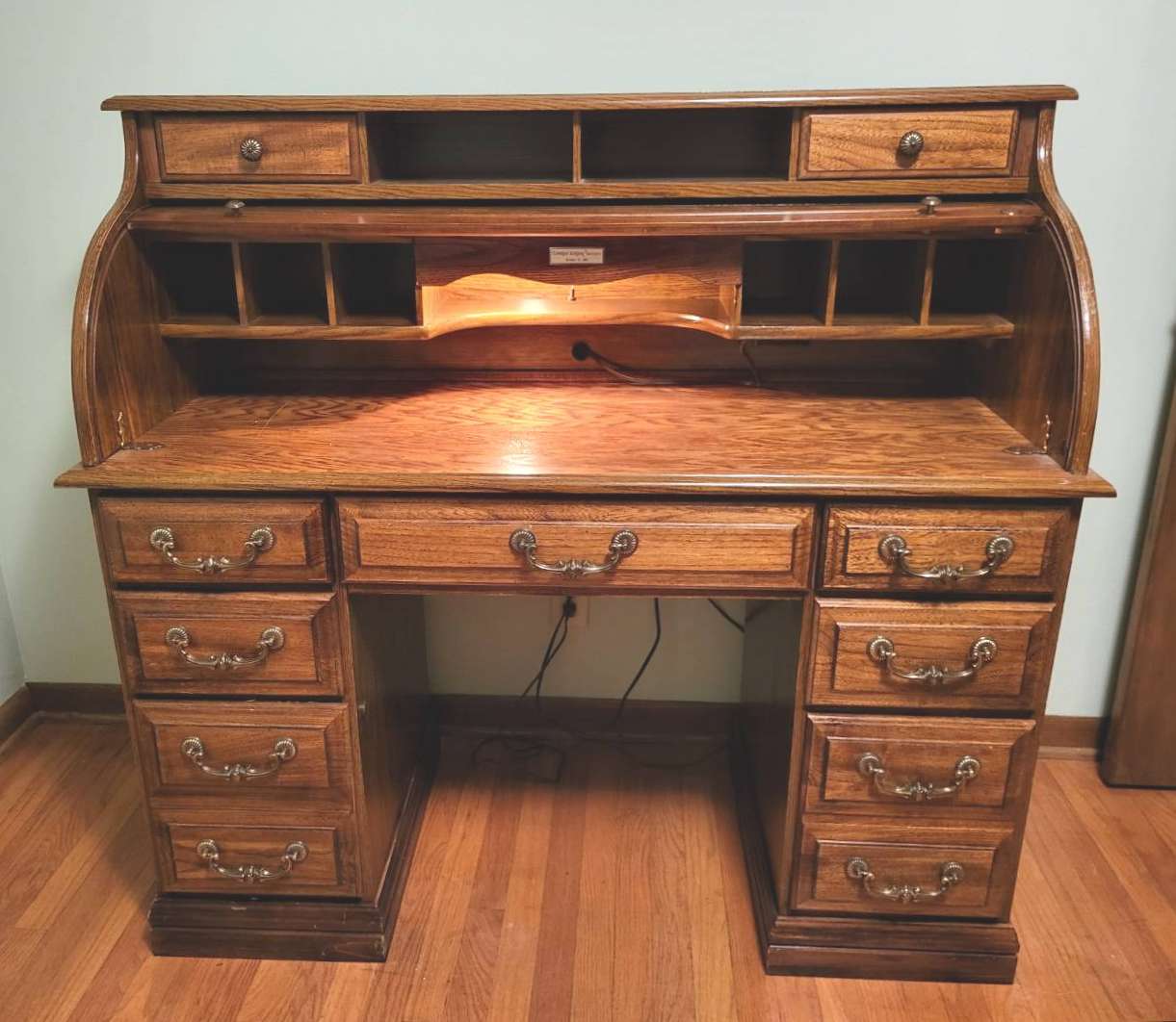 Riverside Vintage Rolltop Oak Desk