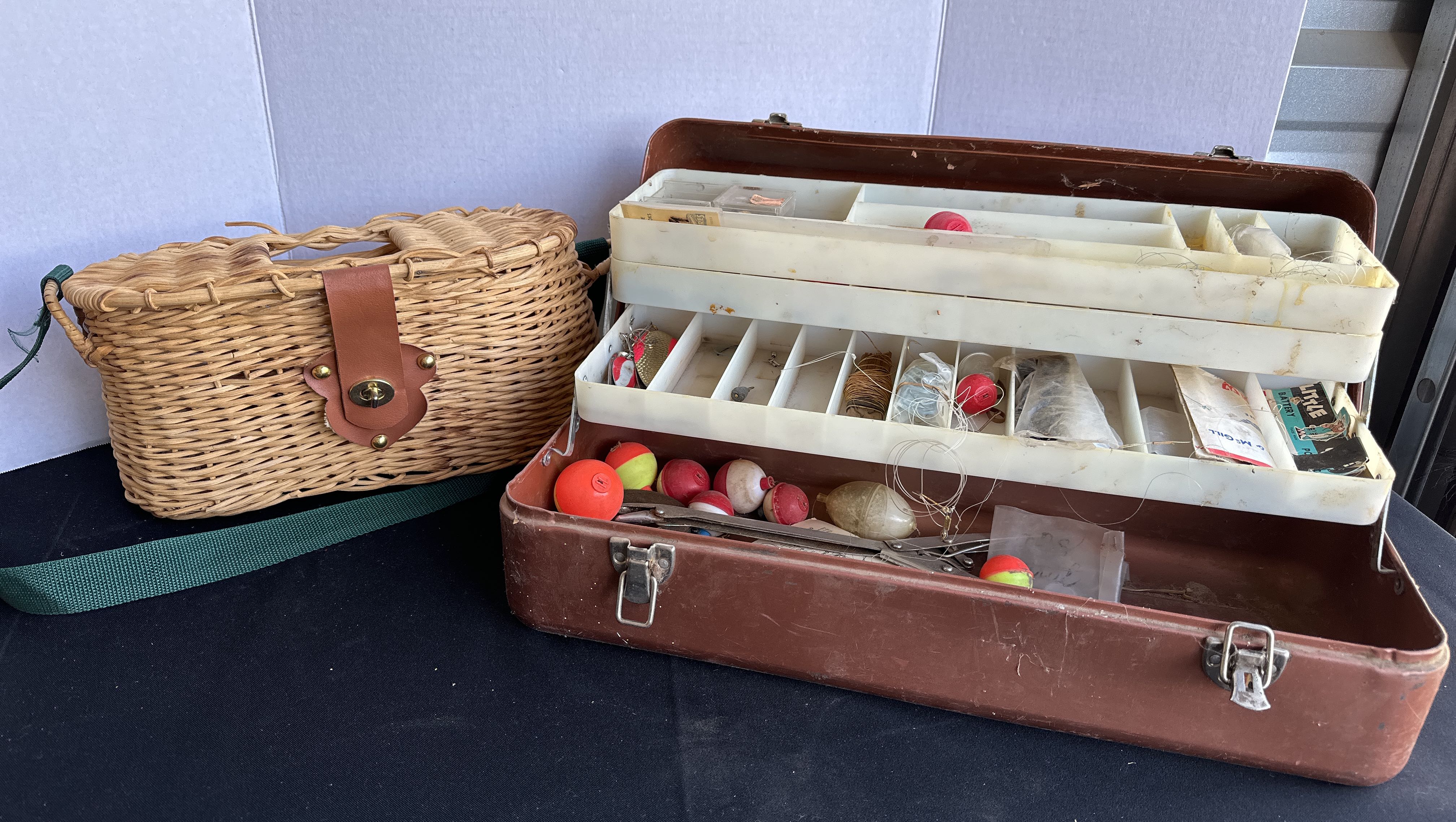 Vintage Fishing Tackle Box on Work Bench by Cindy Shebley