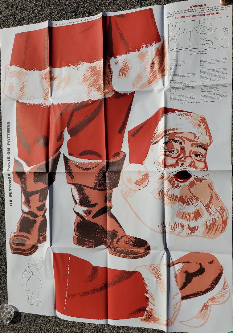 Santa Claus Christmas man paste-up die cut on clearance under 5