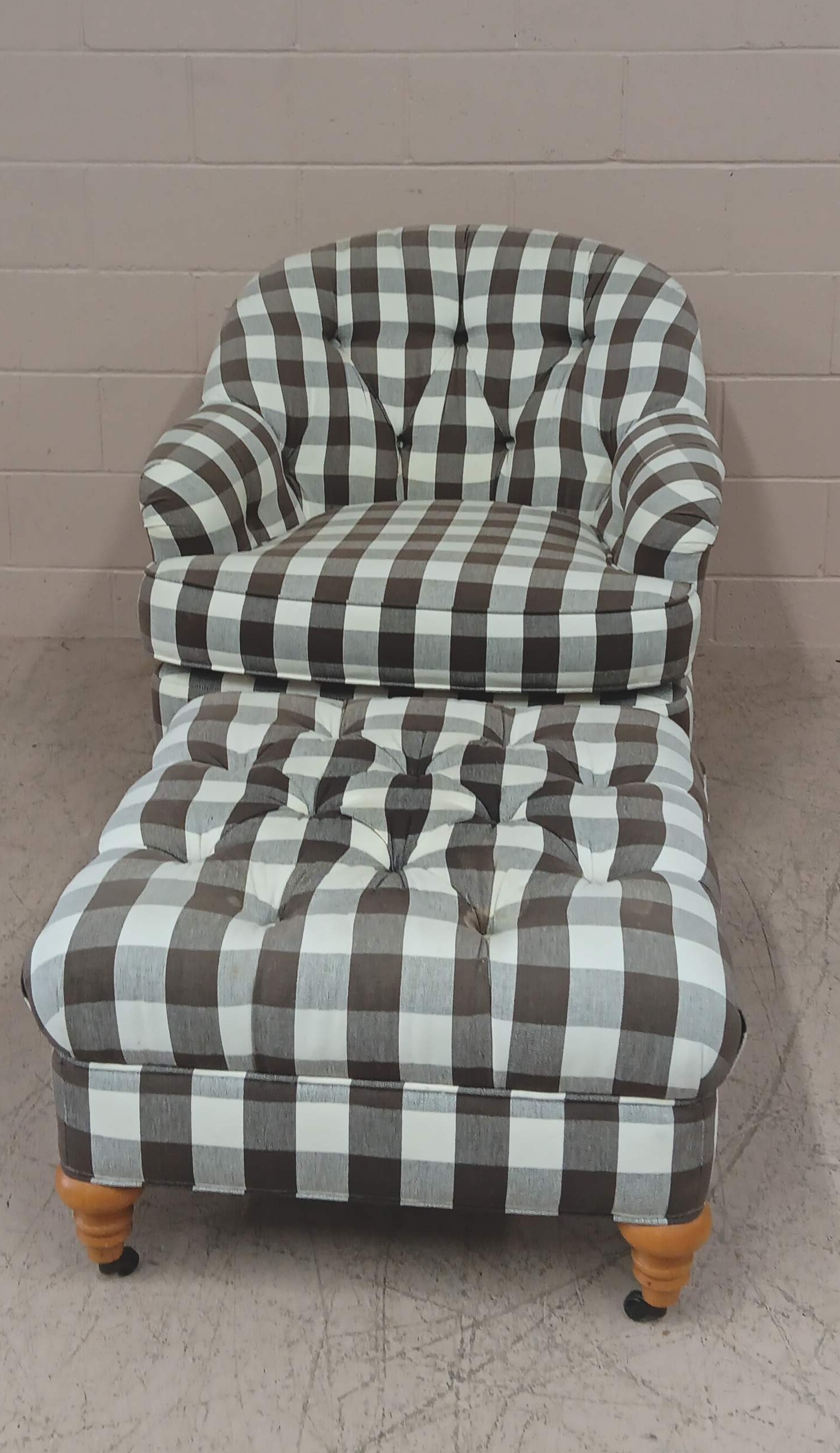 2 Pc. Button-Tufted Estate Club Chair Cushion