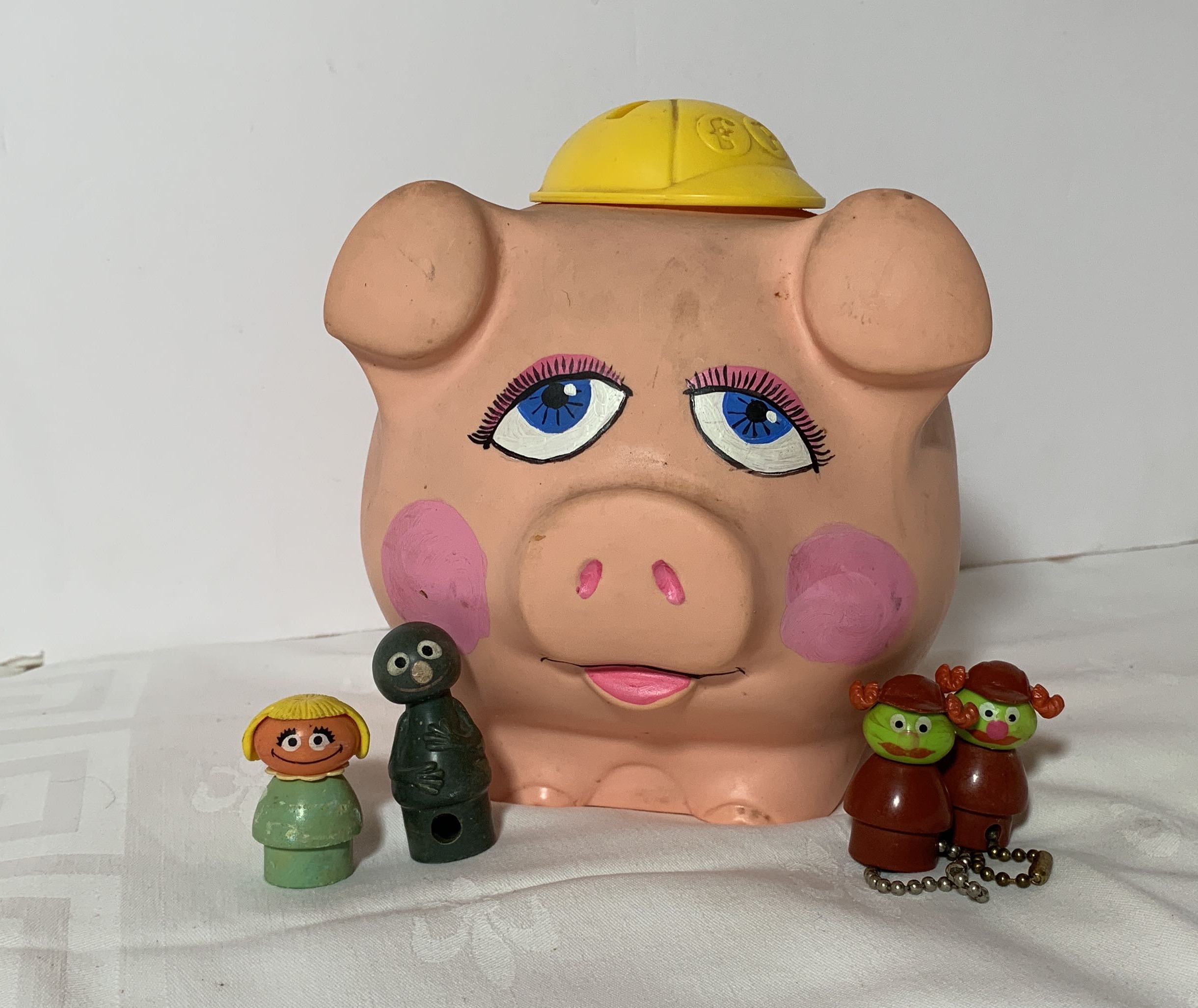 Vintage Fisher Price Pig, Black and White Pig, Fisher Price, Plastic Pig  Figure, Hong Kong 