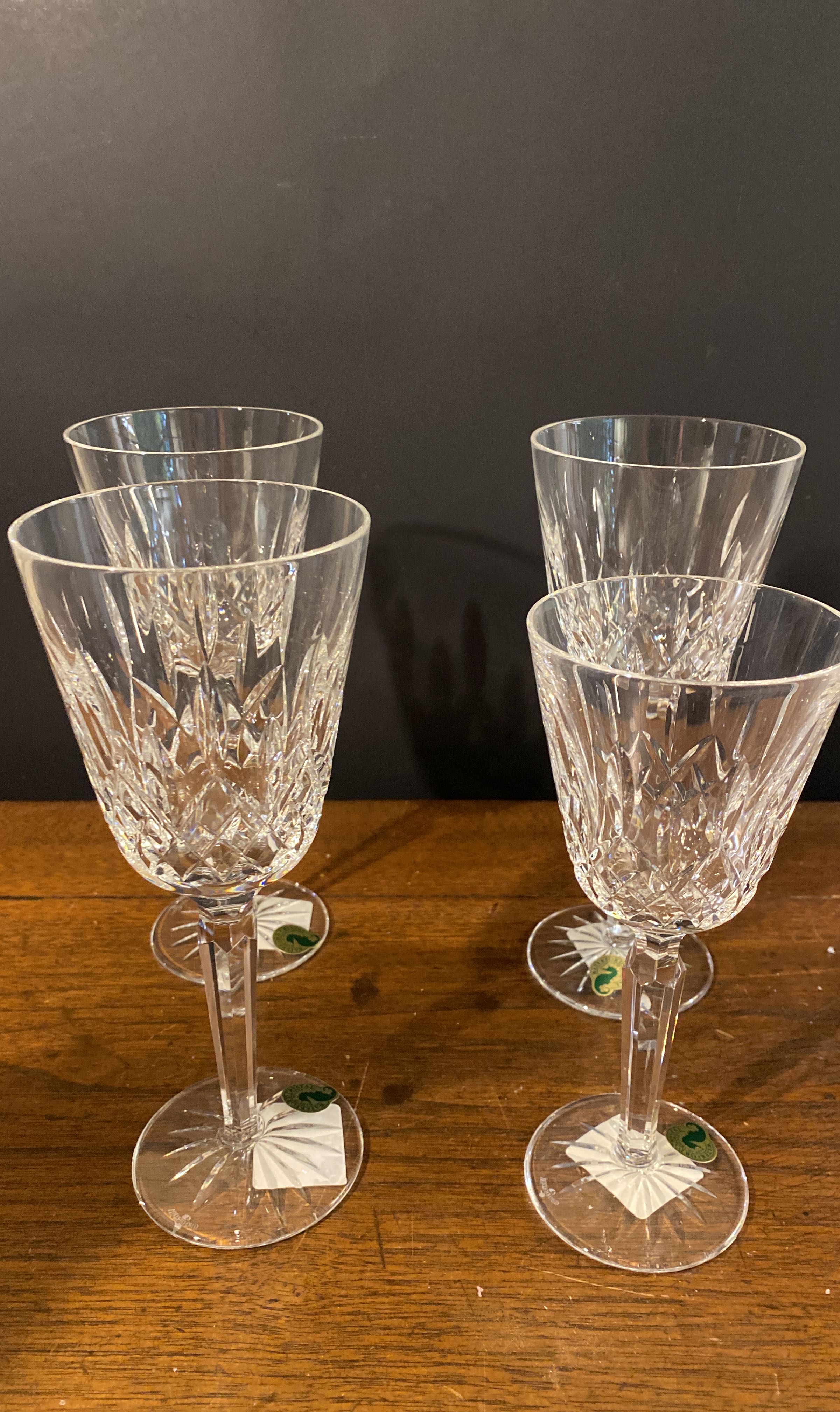 12 Classic Waterford Lismore Crystal Goblets