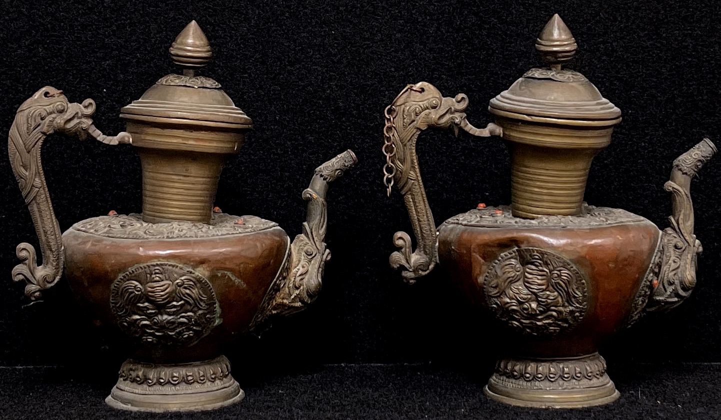 Sale Tall Vintage Brass Genie Lamp/ Vase/ Tea Pot/ Pitcher