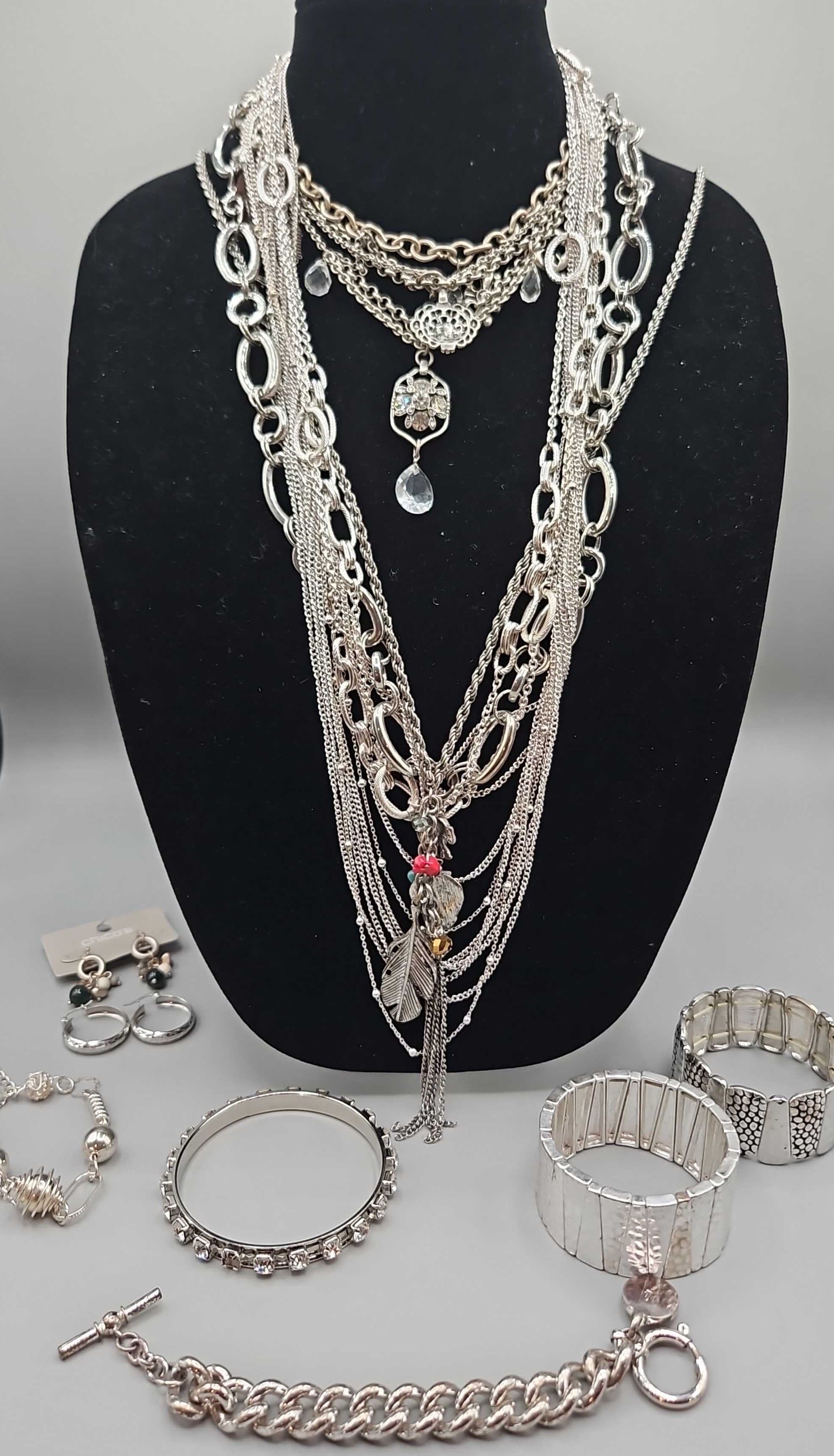 Silver-Tone-Costume-Jewelry-Collection