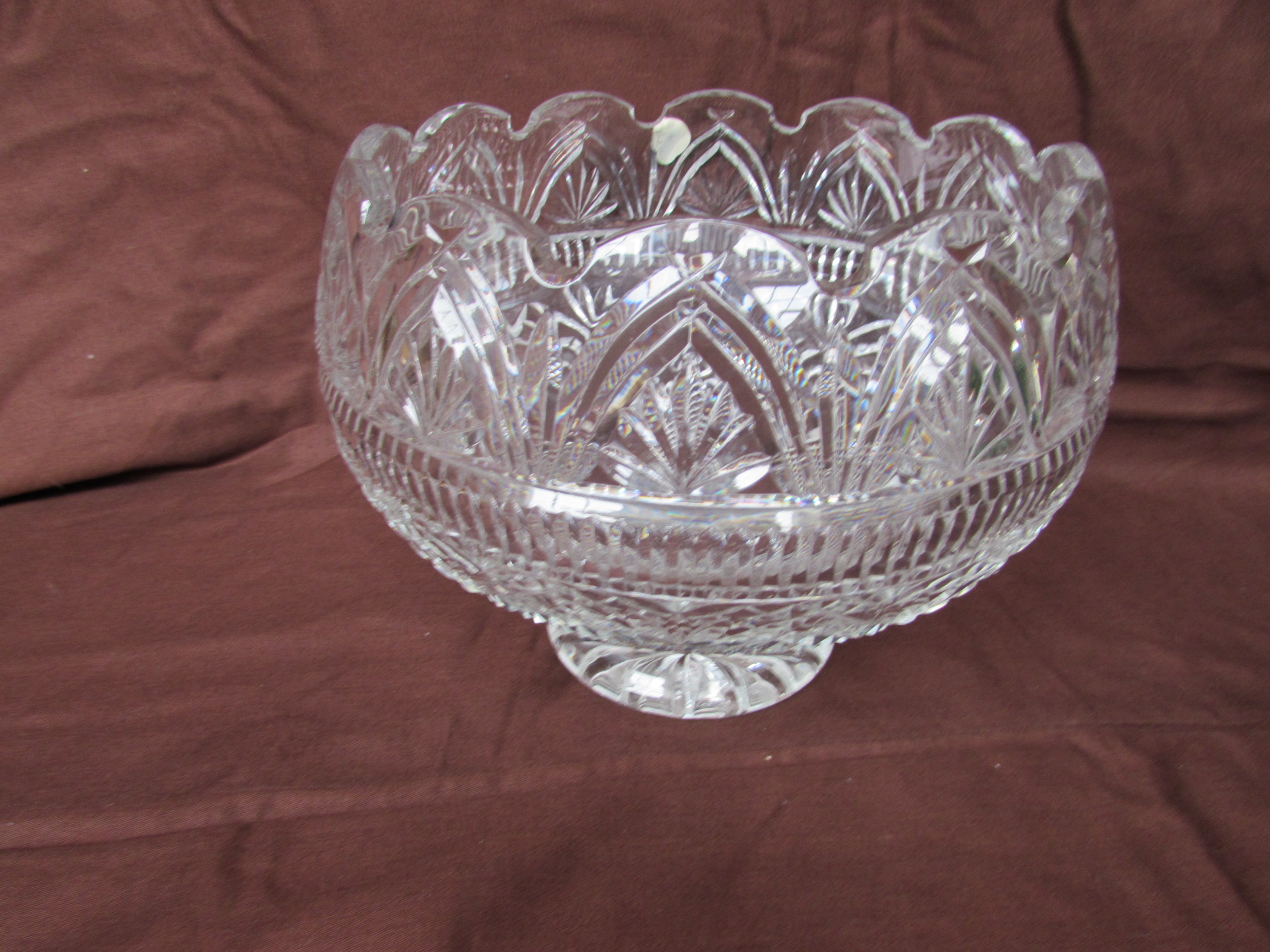 Waterford Crystal, Normandy Brilliant Wedge Cuts 10 Crystal Bowl.