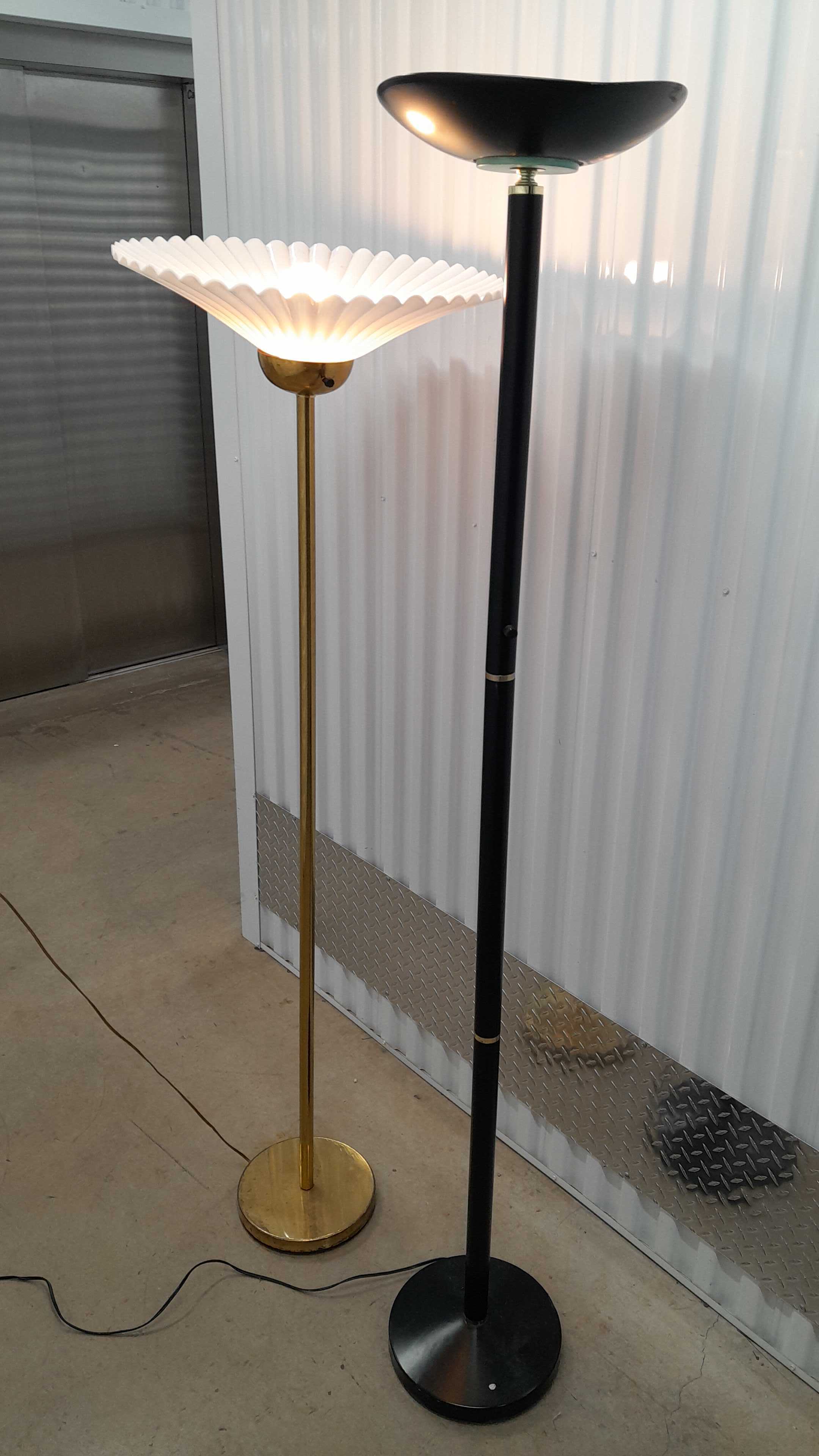 Vintage Mid-Century Modern Brass Torch Floor Lamp - Carrocel