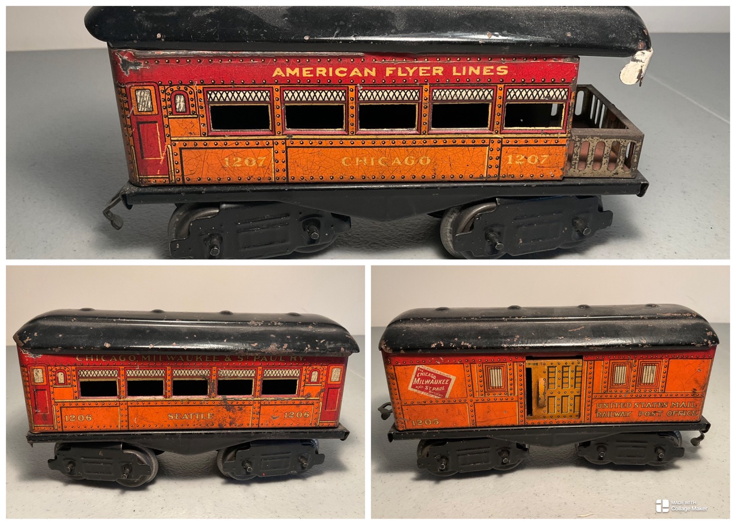Antique-Tin-Train-Cars