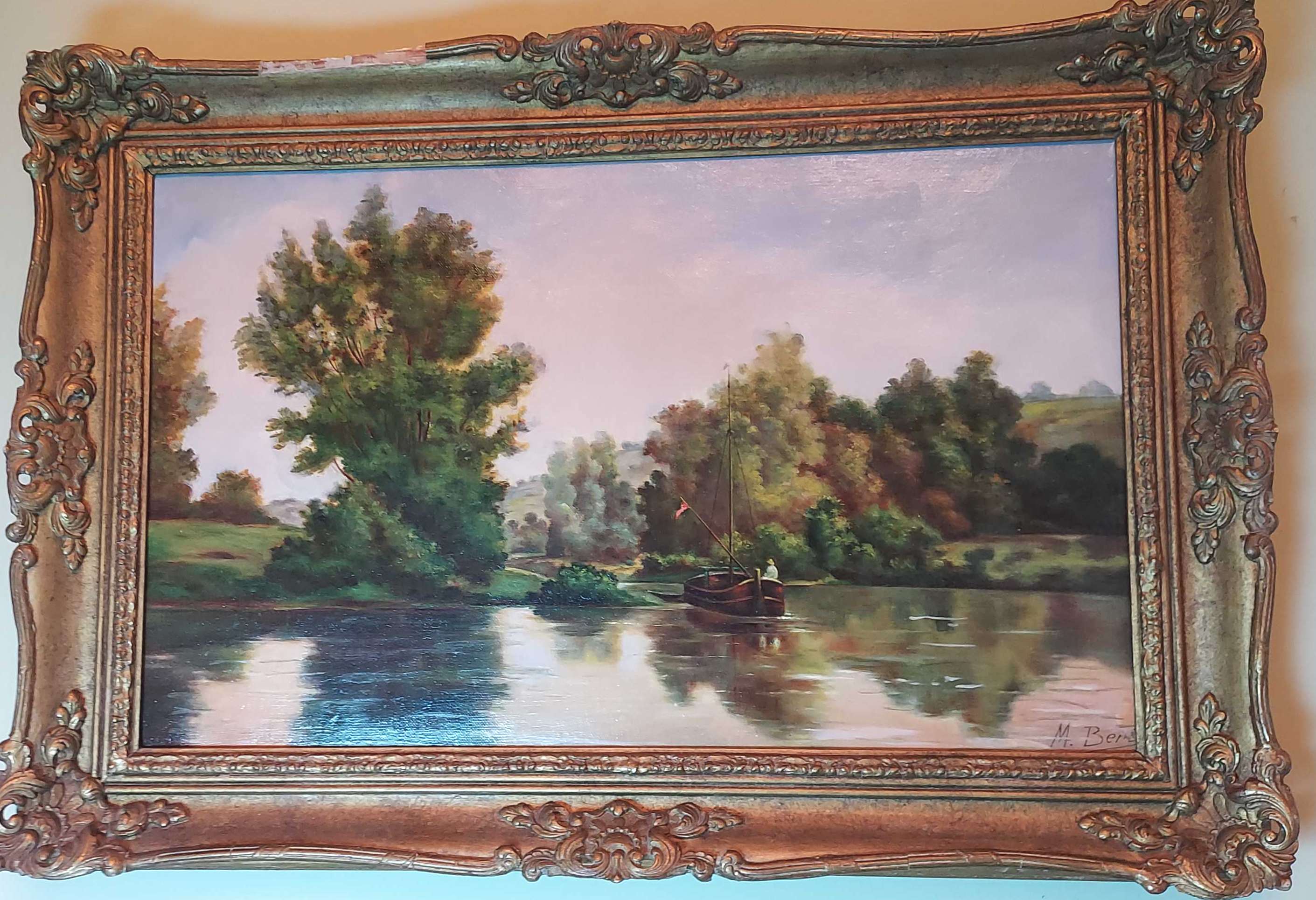 M-Bernard-On-The-River-Oil-Painting