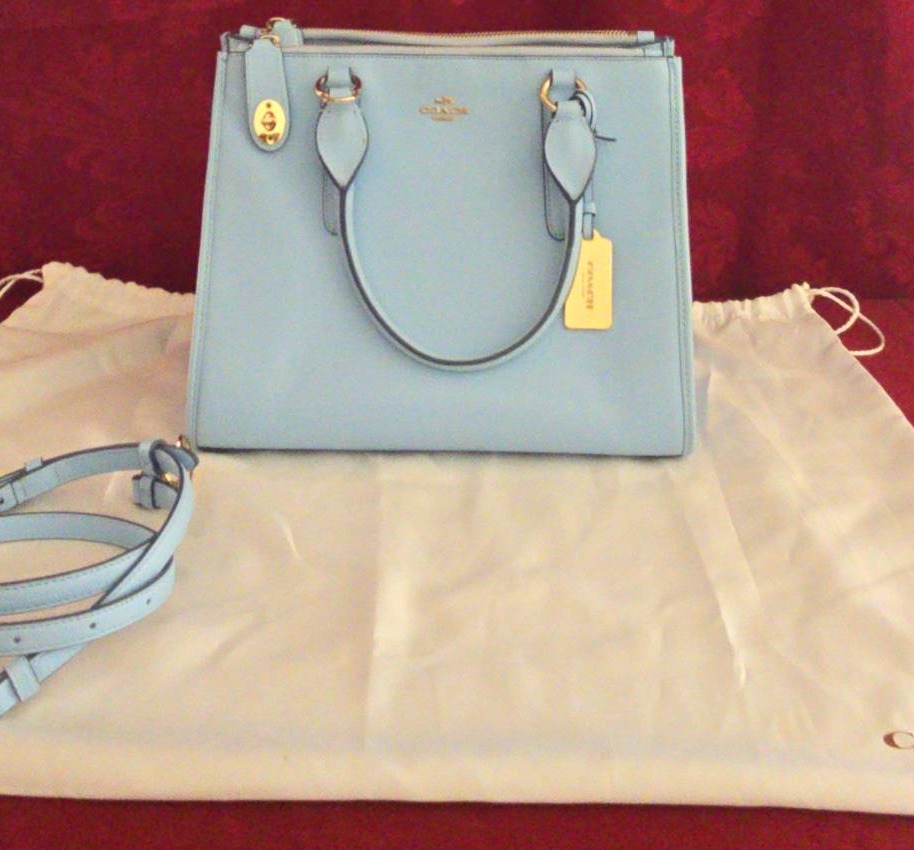 Light blue popular coach purse