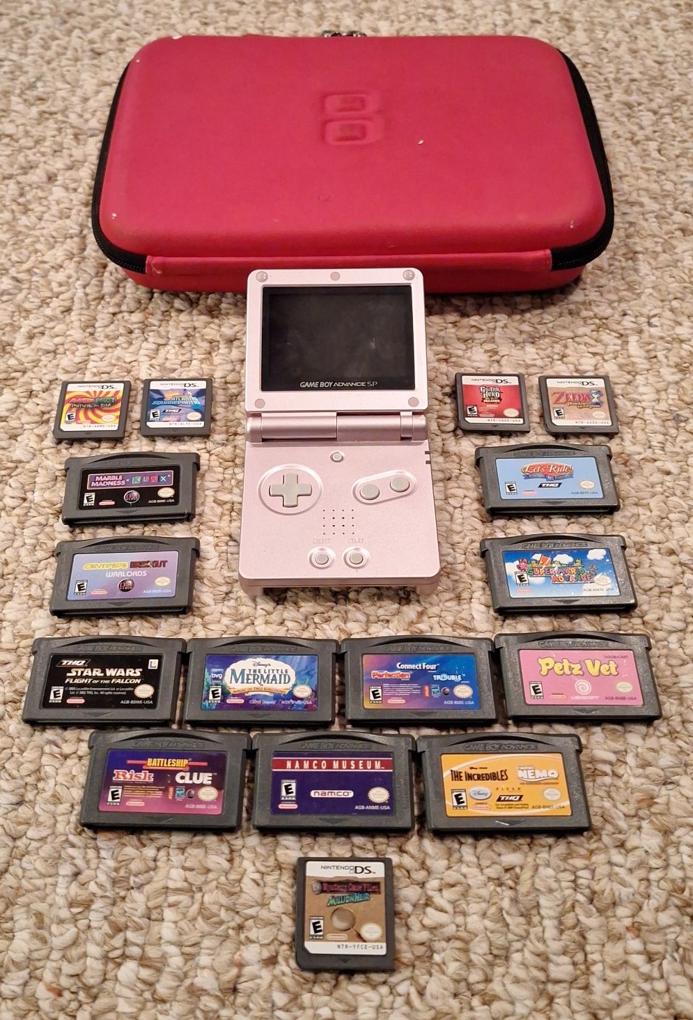 Pink Color Game Boy outlet Advance plus 4 games