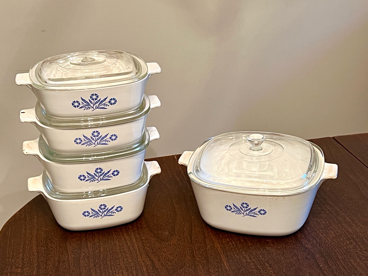 Vintage Corningware Blue Cornflower Set