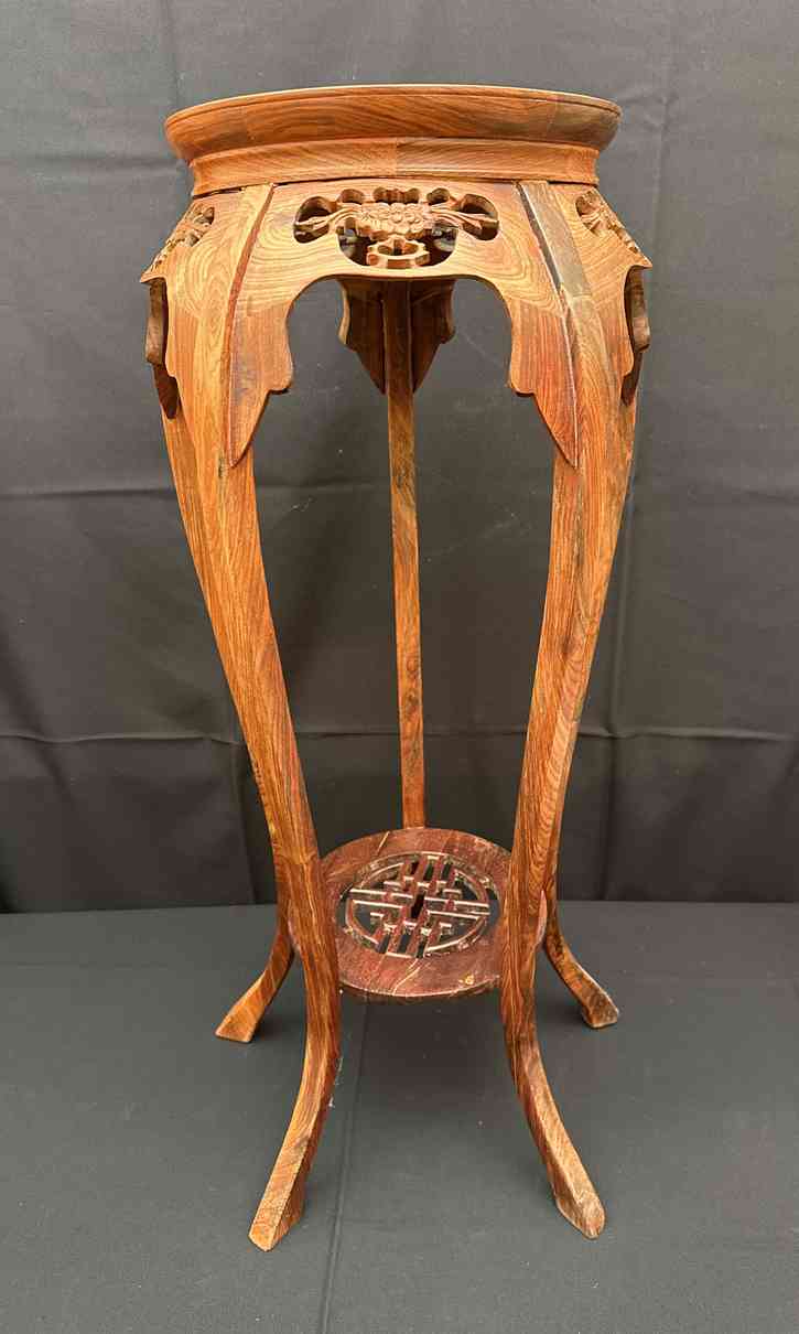 Photo of item: Antique Chinese Pedestal Stand – 19th Century Style with Pierced Carvings