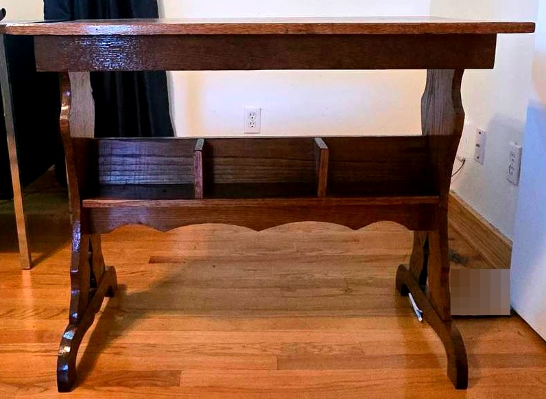 Photo of item: Antique Table with Book Shelf