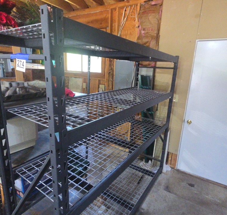 Photo of item: Heavy Duty Four Shelf Metal Rack 