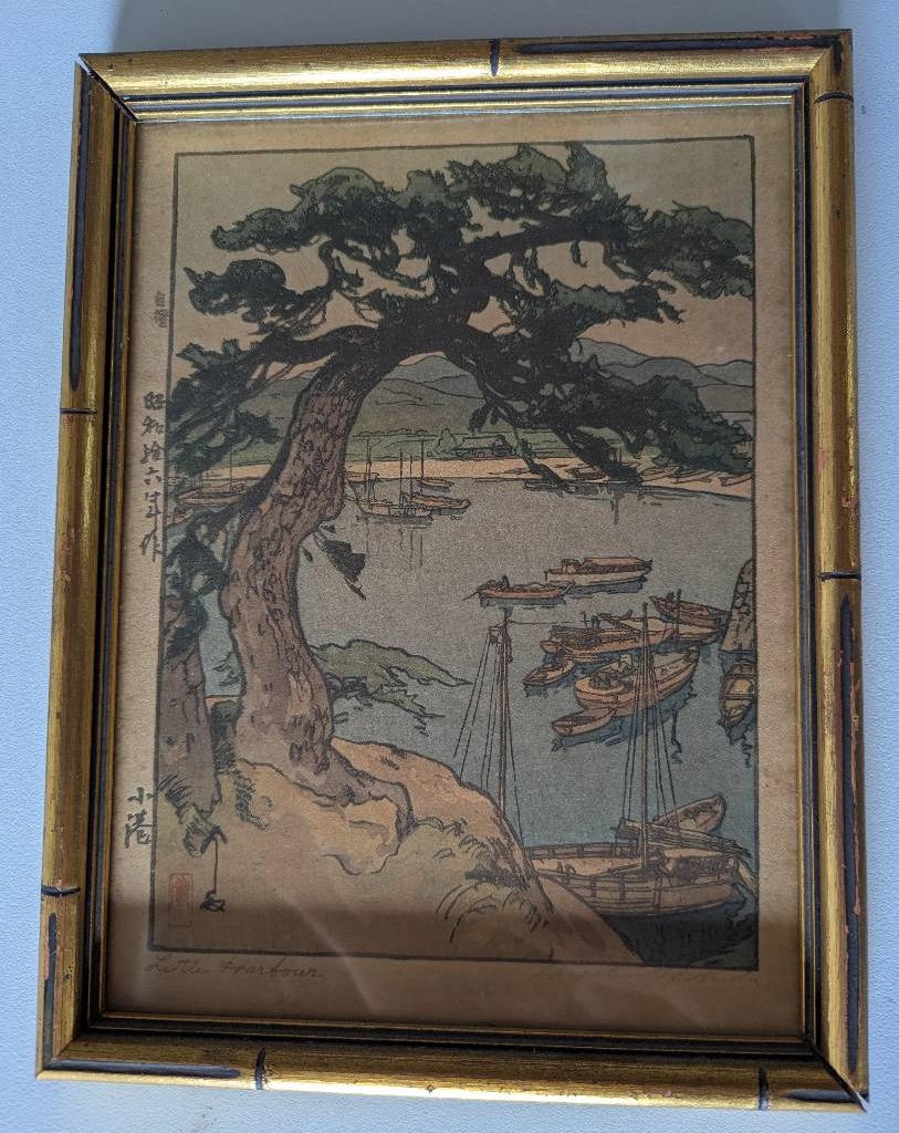 KFE002-Framed-Antique-Original-Hitoshi-Yoshida-Woodblock-Print