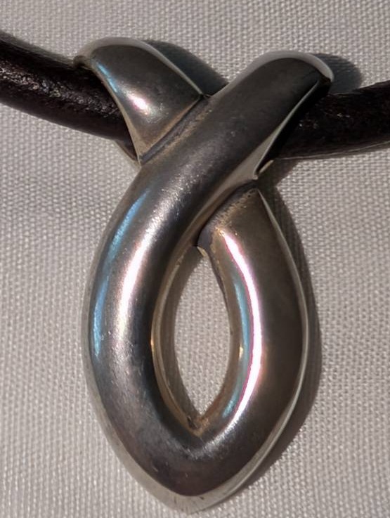 Photo of item: James Avery Ichthus Fish On Black Leather