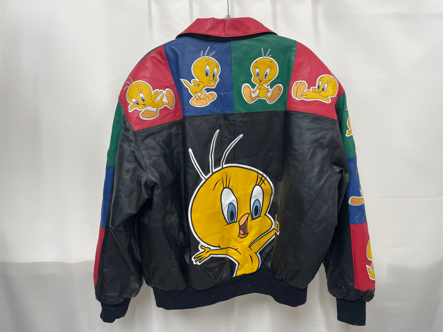 LOONEY TUNES TWEETY レーシングジャケット 黒 ピンク M VINTAGE LOONEY TUNES TWEETY LEATHER JACKET 1999 SIZE 3XL