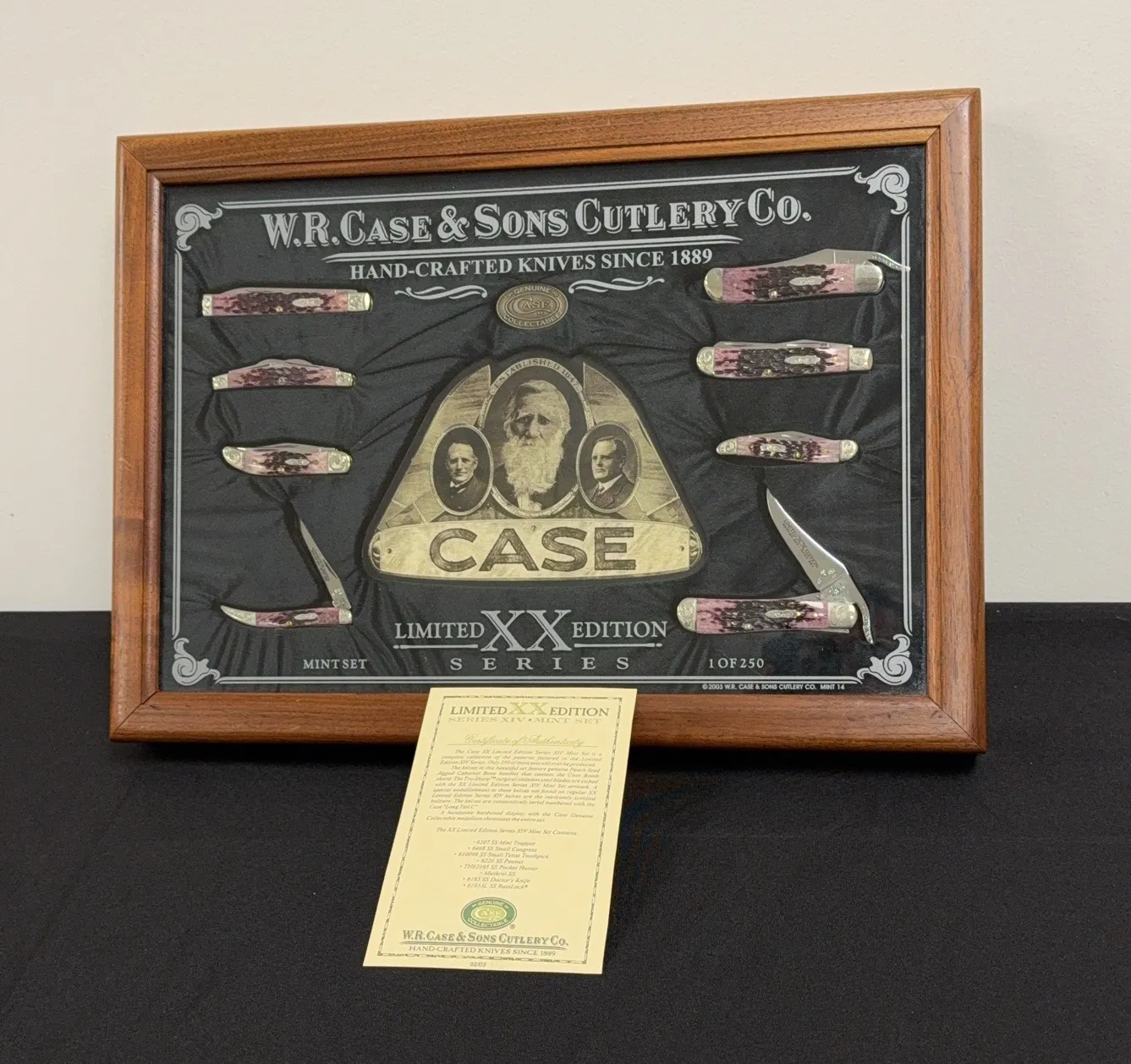 Case-XX-Limited-Edition-Mint-Set-Serial-17-of-250-Framed-8-Knife