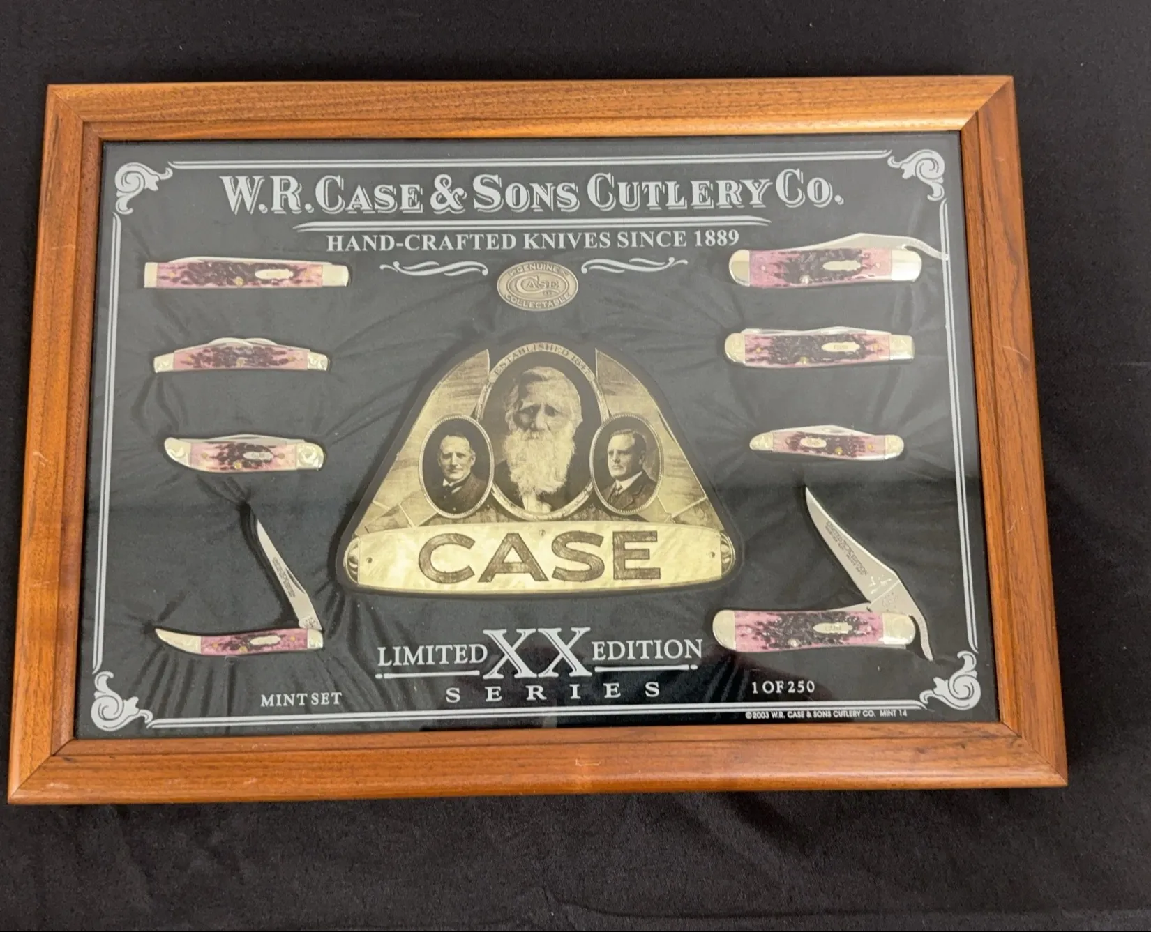 Case-XX-Limited-Edition-Mint-Set-Serial-17-of-250-Framed-8-Knife