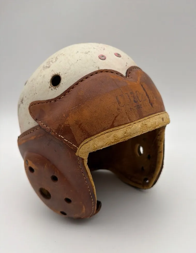 1940s-Wilson-Airlite-Cushion-Brown-and-White-Leather-Football-Helmet -Model-F2370-size-7-1-8 1940s-Wilson-Airlite-Cushion-Brown-and-White-Leather-Football-Helmet -Model-F2370-size-7-1-8