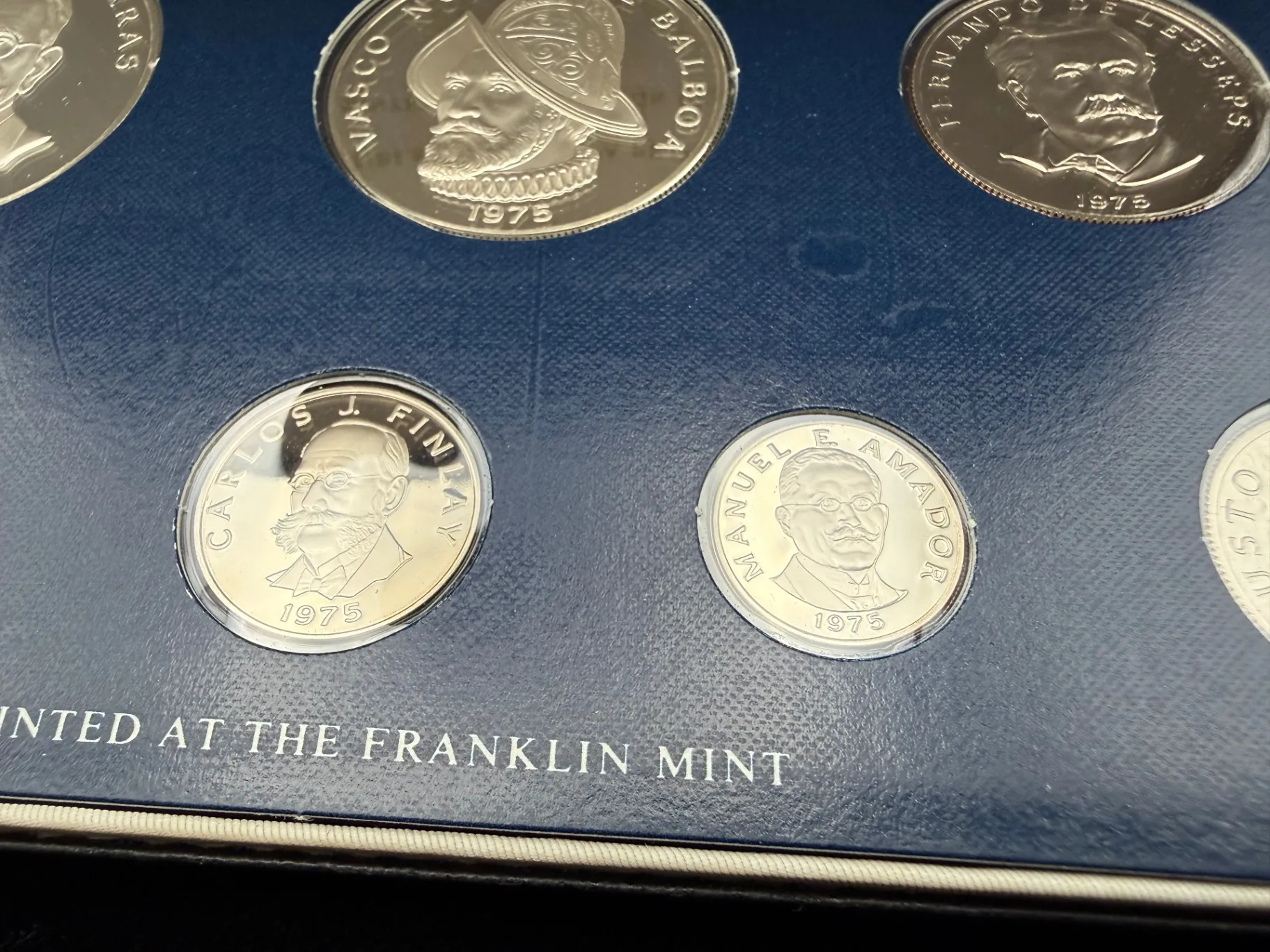 1975-Panama-Silver-Proof-Set-Franklin-Mint-9-Coin-Set-With-COA